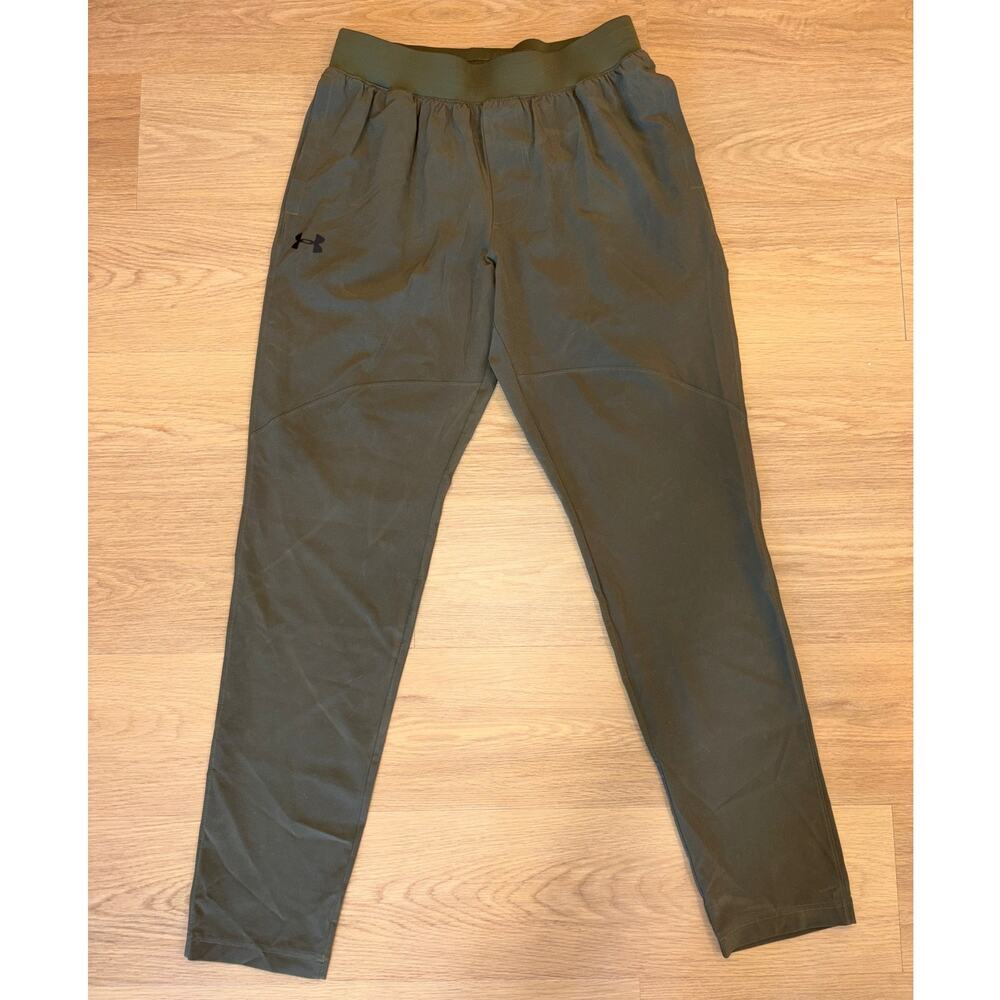 Under Armour fitted coupe olive army green drawstring pants womens large tall